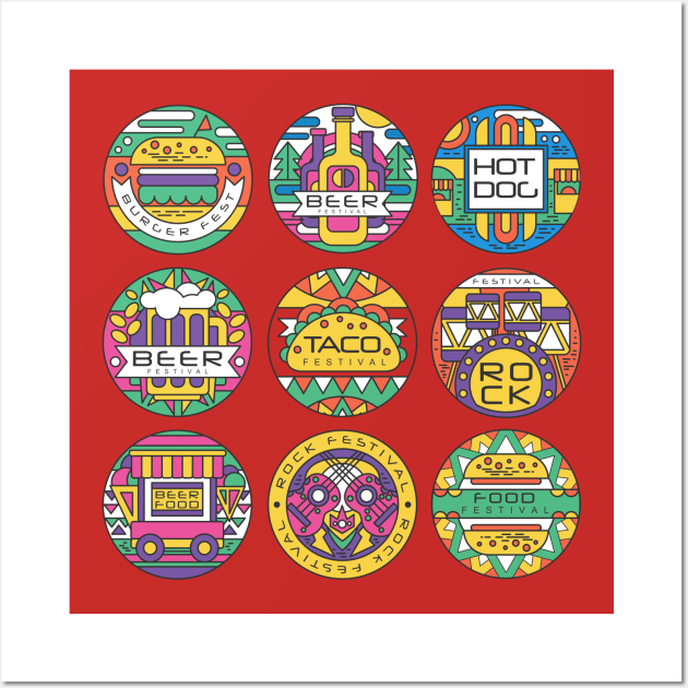 food festival logo Wall Art by Mako Design 